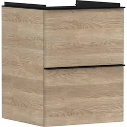 hansgrohe Xelu Q Waschtischunterschrank, 480x475, 2 Schubkästen, für Handwaschbecken, 54021670, Farbe: Möbel Eiche Natur/Griff Mattschwarz