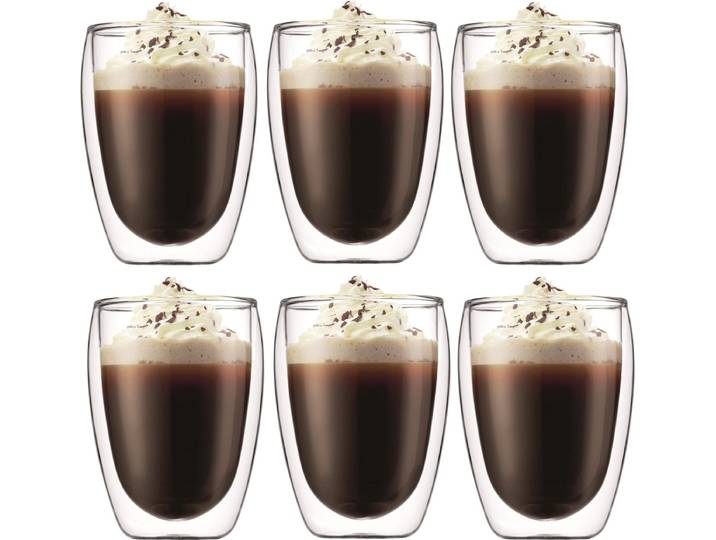 Set van 6 Dubbelwandige Glazen 350ml - Transparant