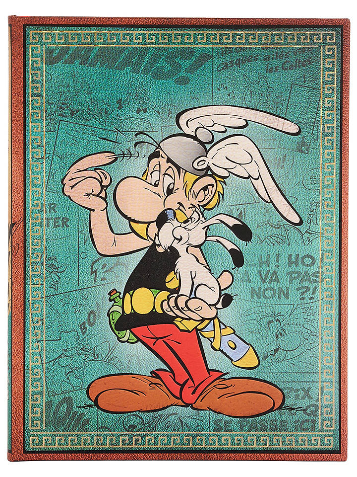 Paperblanks Liniertes Notizbuch ''Asterix der Gallier'' in Türkis - (B)17,5 x (H)23 cm - onesize