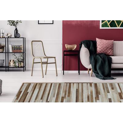 Fellteppich KAYOOM "Lavish 110" Gr. 3, beige (creme), B:120cm H:8mm L:170cm, Leder, Teppiche, Fellteppich, Patchwork-echtes Leder-Fell, Wohnzimmer
