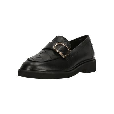 Slipper CLARKS "Splend Penny", Damen, Gr. 39,5, schwarz, Leder, Schuhe Slipper, mit geflochtener Materialkonstruktion