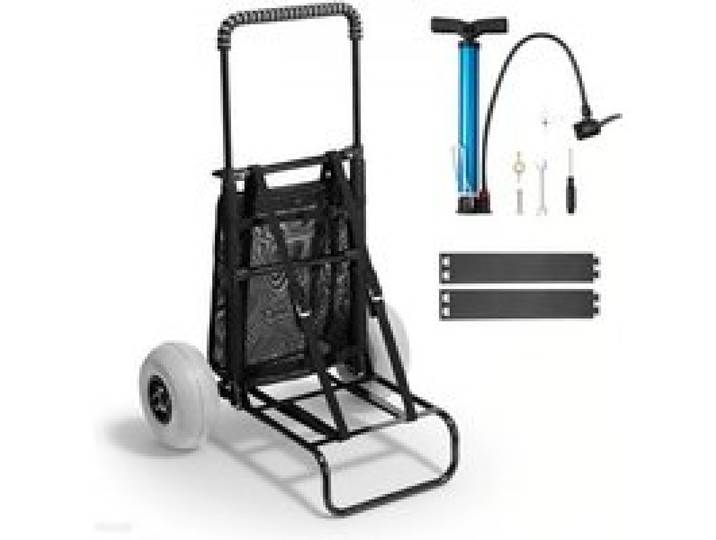 VEVOR Strandkarre Bollerwagen Sandwagen, Strandwagen 74,84 kg Tragkraft, Zusammenklappbarer Sandwagen aus Stahl 69 bis 114 cm Einstellbare Höhe, Robuster Wagen für den Strand
