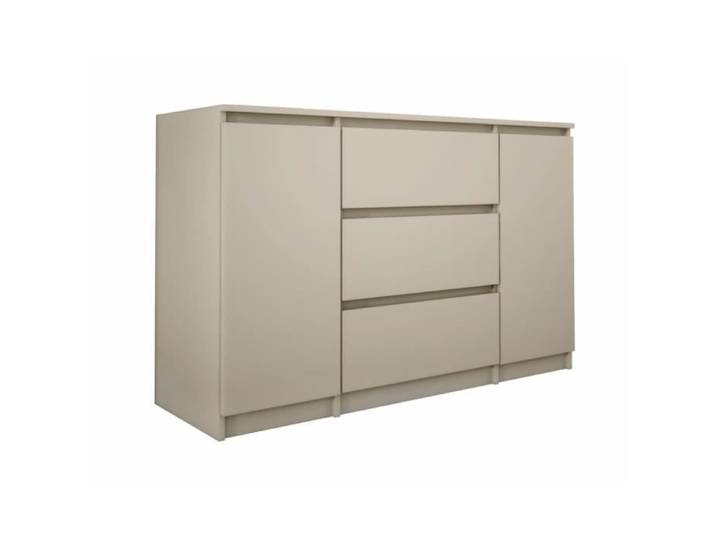 Commode - 120 cm - 3 tiroirs - 2 portes - Beige