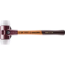 SIMPLEX-Schonhammer Halder mit TE-Gehäuse und Holzstiel, Superplastik, Ø 30 mm