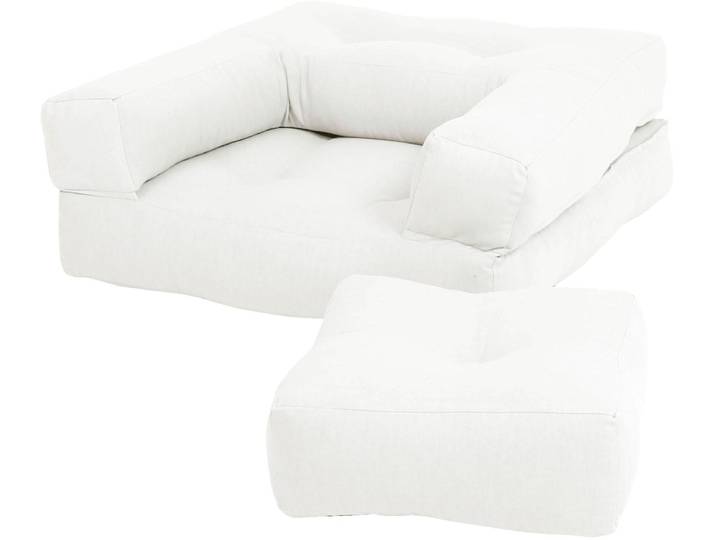 Sessel KARUP DESIGN Mini Cube - ausklappbarer & multifunktioneller Kinder- und Futonsessel , beige (natur), Sessel, Sessel, Platzsparend, bequem & vielseitig als Sessel oder Liege