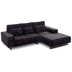 filippo Ecksofa Antwerp Mikrofaser Schwarz 254 cm