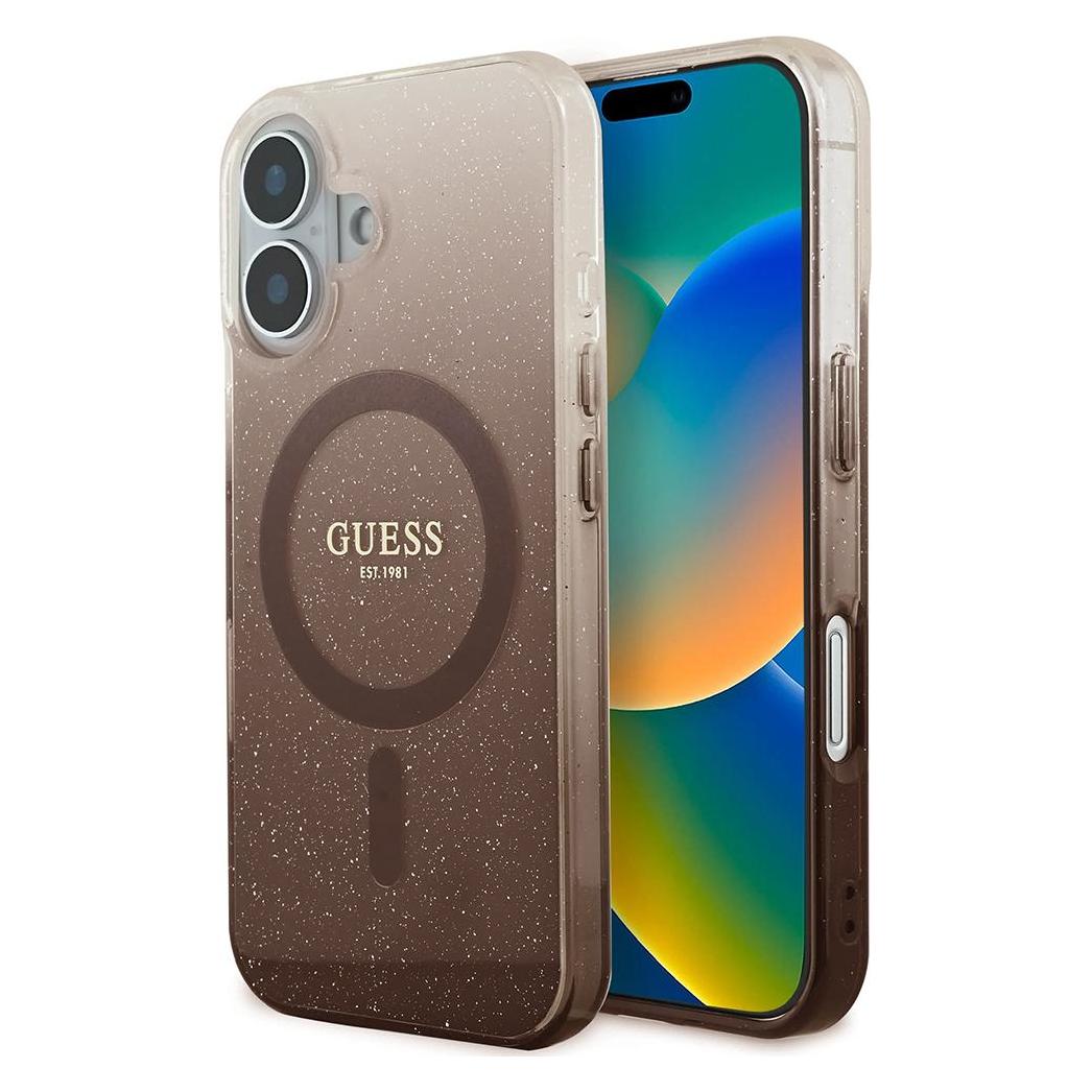 Guess GUHMP16MHGRCELW iPhone 16 Plus 6.7" brązowy/brown hardcase IML Glitter Gradient MagSafe (Apple iPhone 16 Plus) (GUE003961-0)