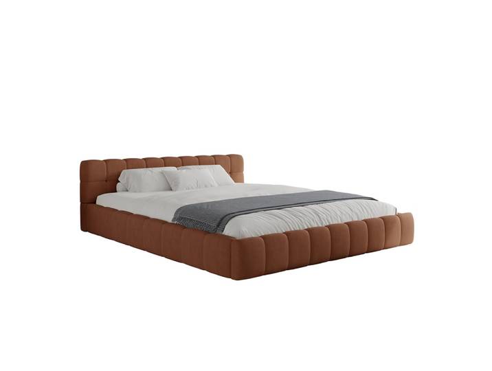 Lit nuage 160x200cm en velours marron