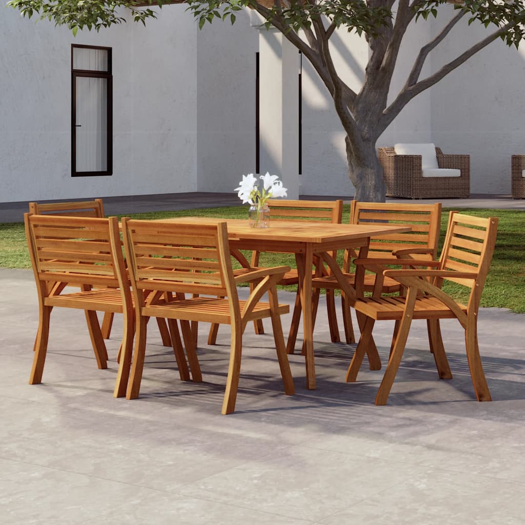 vidaXL Mesa de jardín madera maciza de acacia 150x90x75 cm Marrón