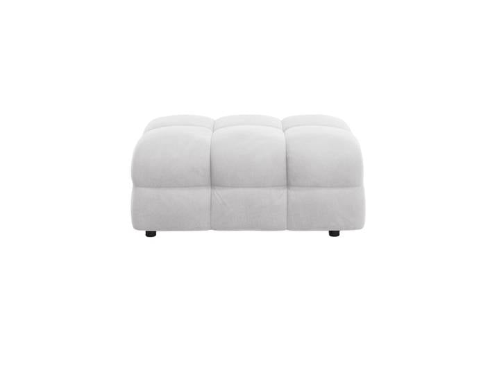 Design Sitzpouf „Kendal“ Samt Hellgrau Chosen by Bloomingloft