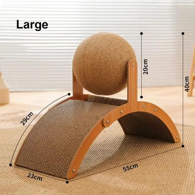 Youfap Market Wooden Cat Scratching Ball 2 in 1 Sisal Scratch Board, Wear Resistant Grinding Paw Toy For Cats l