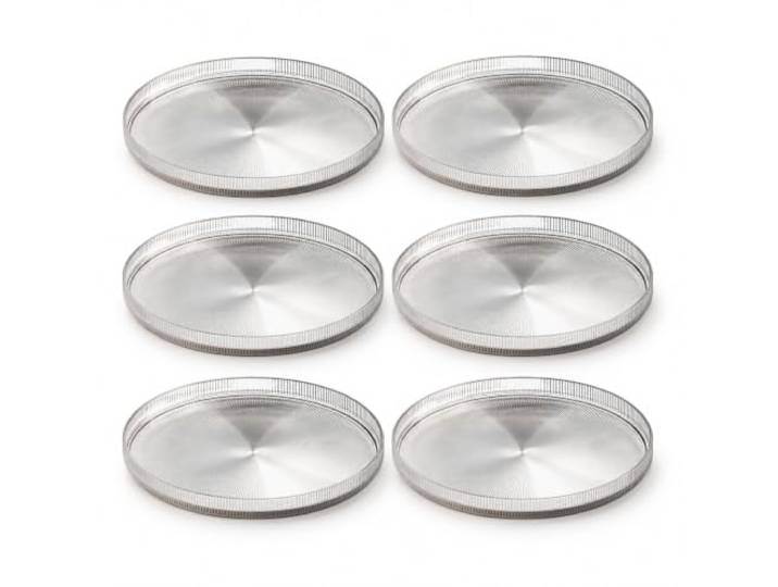 APS 19005 Teller THE GRID Glas, 6er Set, Ø 23 cm, stapelbar mikrowellengeeignet