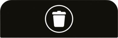 Rubbermaid Hinweistafel Configure für Recyclingstation 87 l, Restmüll, B 489 x T 20 x H 203 mm, schwarz