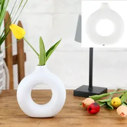 Vase CERAMICS CIRCLE (BHT 13x14x4 cm) - BHT 13x14x4 cm