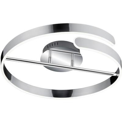 REALITY LEUCHTEN LED Deckenleuchte "Parma", grau (chrom), 1, Ø 50cm H: 13,5cm, 1 Stk., Leuchten, Deckenlampe Ø 50cm, neutralweiß 4000K, dimmbare LED 37W, 4500 Lumen, LED Deckenleuchte