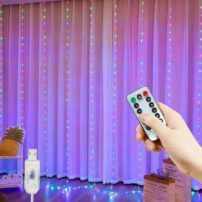 Useful Little Things Multifunctional USB LED Curtain Garland Lights With Wireless Remote multicolor 13.12 Ft X 9.84 Ft
