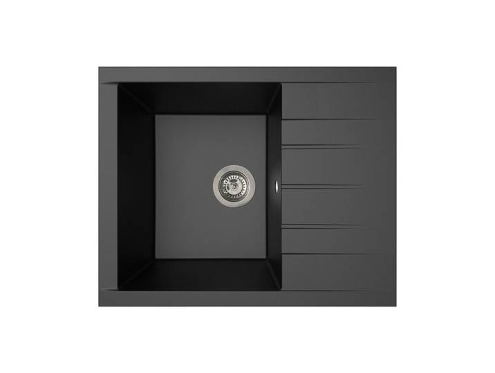 Respekta Spüle Houston, Schwarz, Kunststoff, Glas, Stein, 62x21x50 cm, Made in EU, Küchen, Küchenausstattung, Küchenspülen, Granitspüle
