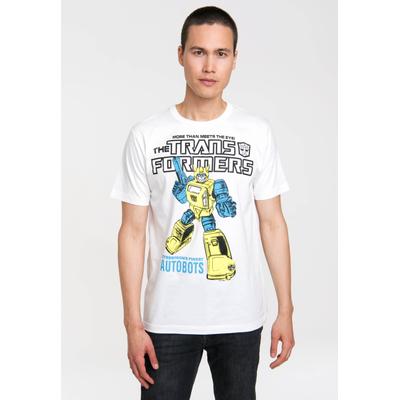 T-Shirt LOGOSHIRT "Bumblebee - Transformers", Herren, Gr. S, weiß, 100% Baumwolle, bedruckt, normal, Rundhals, Shirts T-Shirt, mit coolem Frontprint