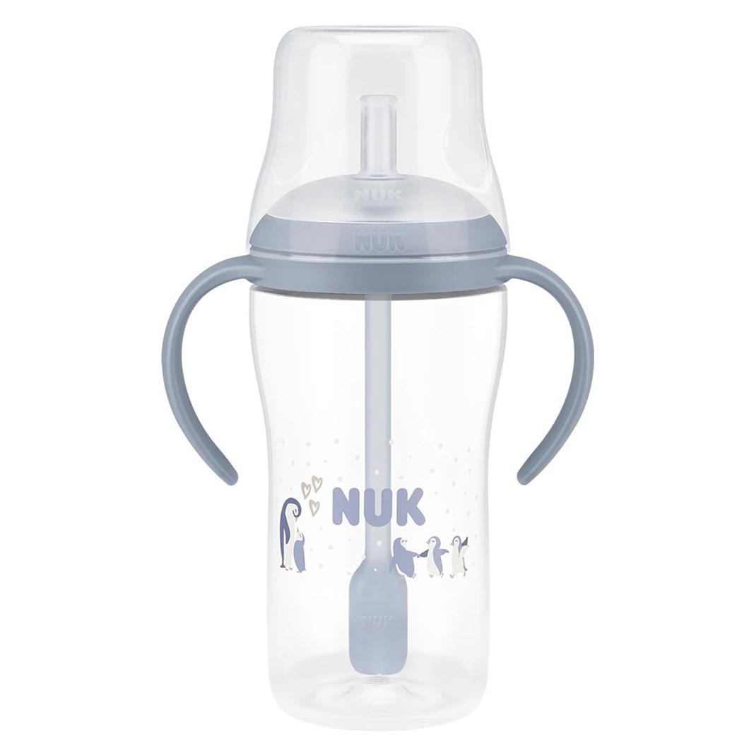 NUK Perfekte Passform Pinguinflasche mit Strohhalm (260 ml) (66301117)