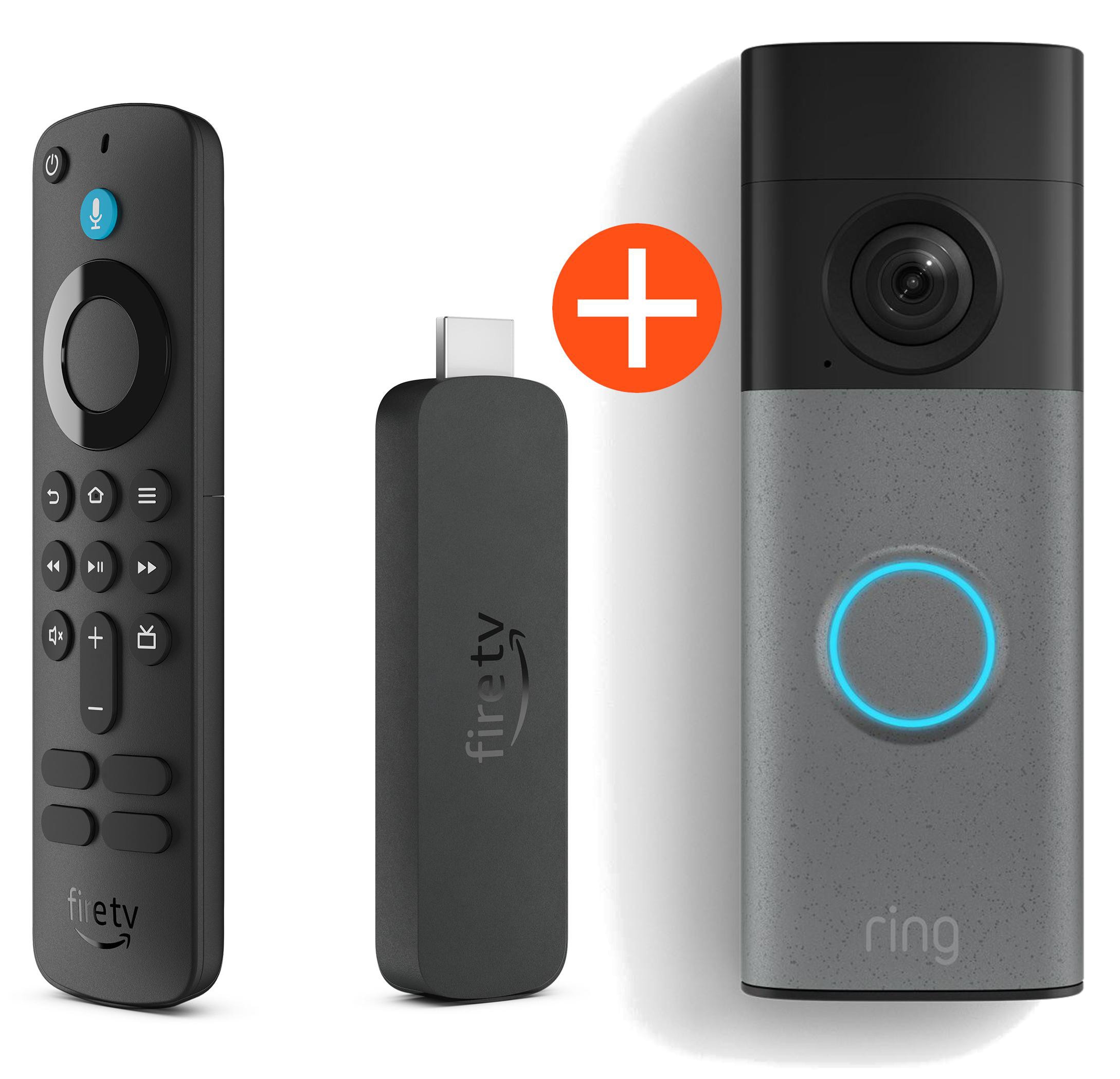 Amazon Fire TV Stick 4K Max + RING Battery Video Doorbell 2 - 2K grau