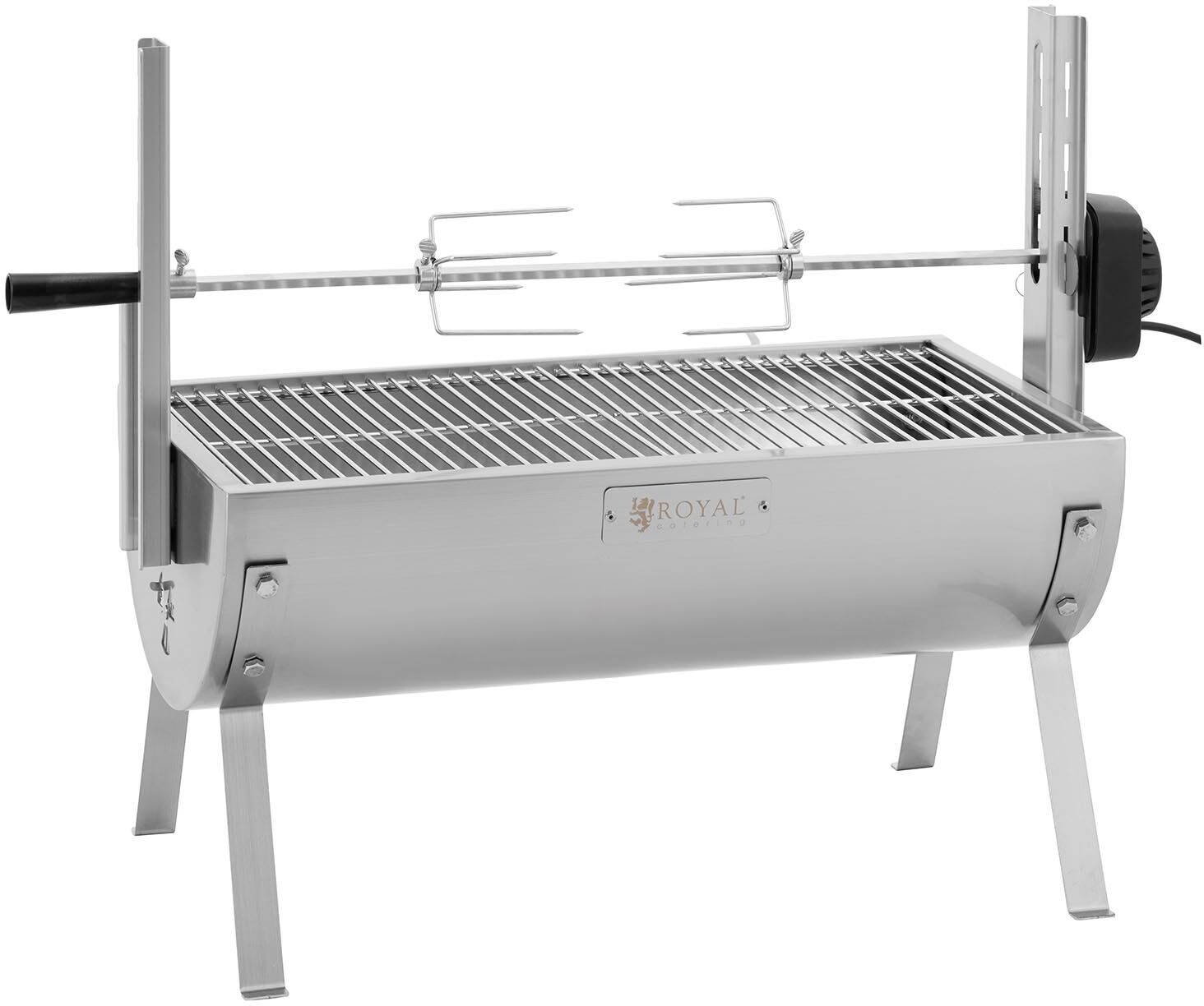 Royal Catering Grill med motor - 15 kg - grillspyd 82 cm langt - rustfrit stål RCSG-70PB