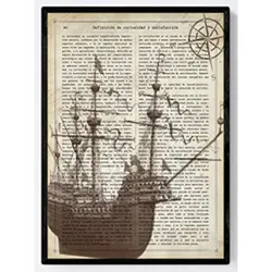 POSTER Alten Bootes A4 Schwarzer Rahmen