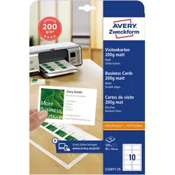 Avery, Kopierpapier, Superior Visitenkarten (500 Blätter, 200 g/m2)