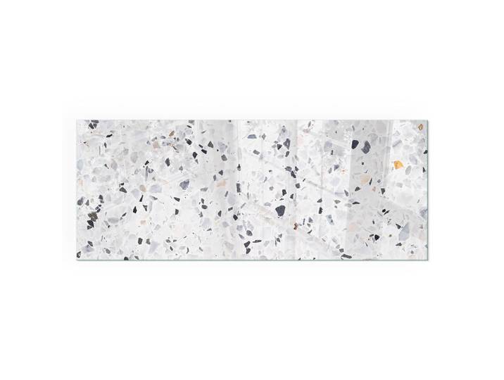 Tulup Kaminbodenplatte 125x50 cm - Steinmuster mit Partikeln, Weiß, Glas, Rechteckig, 125x50x0.4 cm, Elektrogeräte, Heizgeräte, Elektrokamine