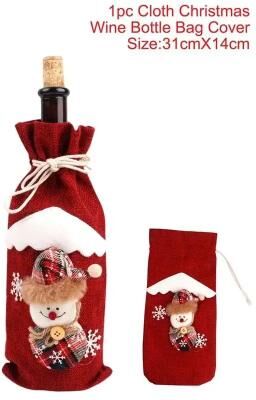 Uplift Treasures Christmas Wine Bottle Cover Set With Santa And Snowman Design i