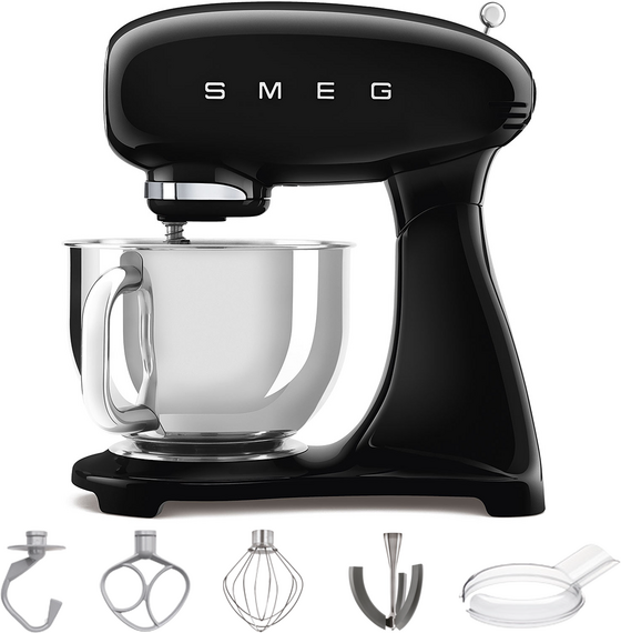 SMEG Full Color Noir - Batteur mélangeur planétaire - Cuve en acier inoxydable de 4,8 litres