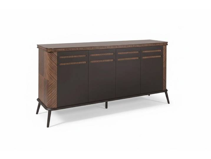 JVmoebel Sideboard Braunes Sideboard Minimalistischer Stil Holzrahmen Abgerundete Ecken