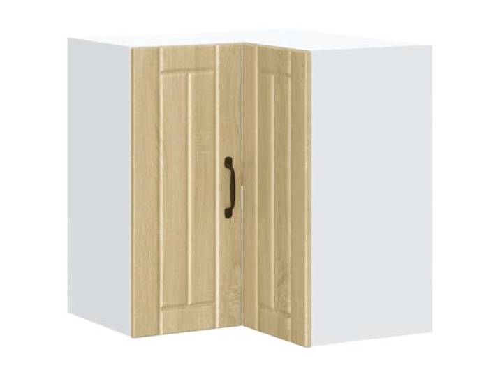 fsahslih Eckhängeschrank Lucca Sonoma-Eiche Küchenschrank 57x57x60cm Platzsparender Wand-Eckschrank für Küche und Esszimmer mit reichlich Stauraum hinter Türen und fester Oberfläche.