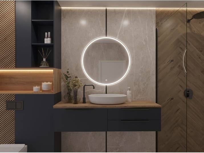 Spiegel Lioni mit LED Beleuchtung - 60 cm - Luxusbetten24