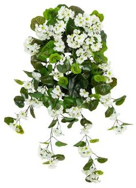 Nearly Natural 29-in UV Resistant Artificial Geranium Hanging Plant - Set of 2