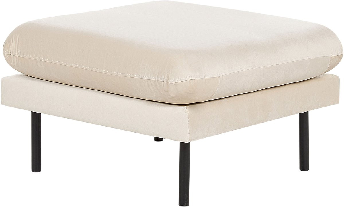 Beliani VINTERBRO Ottomaan - Lichtbeige - Fluweel