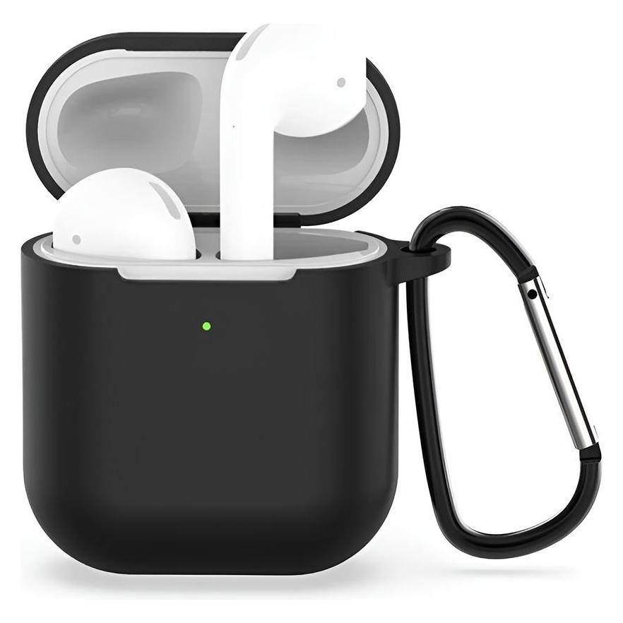 Techsuit - Silicone Case - for for AirPods 1 / AirPods 2, Smooth Ultrathin Material - Black (Kopfhörer Hülle) (64981744)