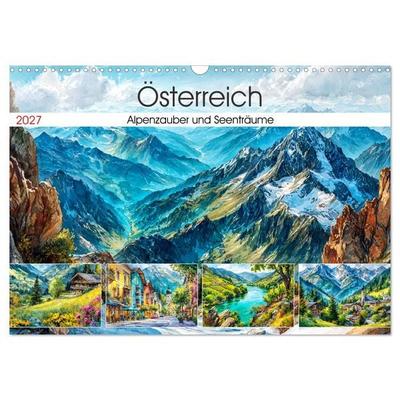 Österreich. Alpenzauber und Seenträume (Wandkalender 2027 DIN A3 quer), CALVENDO Monatskalender