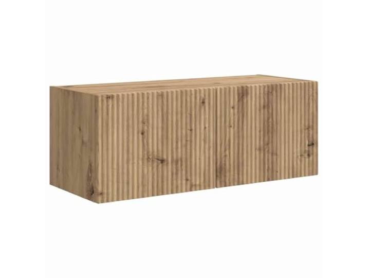 GKHPYURE TV-Wandschrank 78,5 x 31 x 29,5 cm Eiche Handwerk Holztechnik, 90° drehbare Tür, 2 Einlegeböden, 1 Tür, Wandmontage, moderner Stil, Regal 37 x 30 x 26 cm