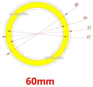 Uplift Essentials Angel Eyes COB LED Ring Light Source For DIY Car Headlights (12V DC) cold White 6500k 60mm 6w