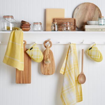 Ralph Lauren Roman Plaid Kitchen Towel and Mini Mitt Set, 4 Piece - 17""x28""; 5.5""x8"""
