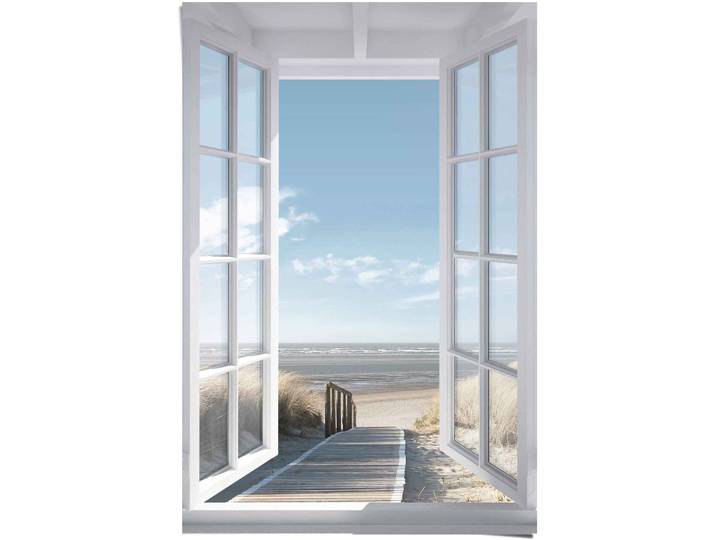 Poster REINDERS Poster Fensterblick Nordsee , blau (farbe bild(er): blau), B:61cm H:91,5cm, Papier, Bilder, Poster