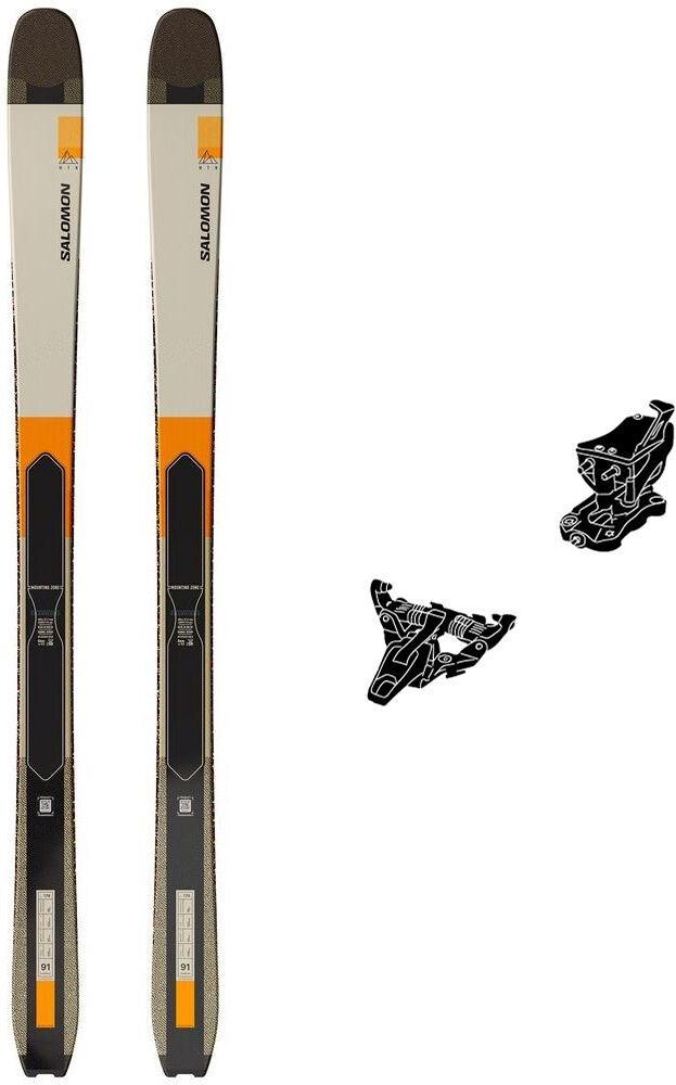 Salomon  - Pack Ski de randonnée Mtn 91 Carbon - 158 + Speed Turn Black Silver - Ski de randonnée