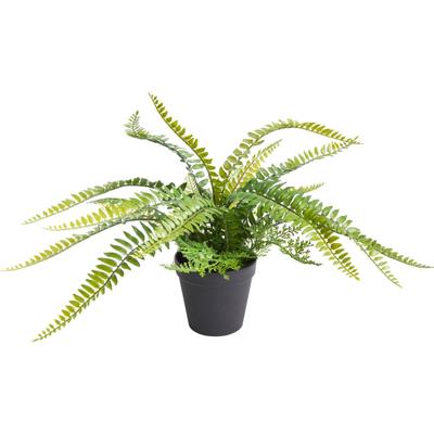 Künstliche Zimmerpflanze BOTANIC-HAUS "Farn mit 18 Blättern", grün, B:47cm H:28cm T:47cm Ø:47cm, Kunststoff, Kunstpflanzen, Künstliche Zimmerpflanze