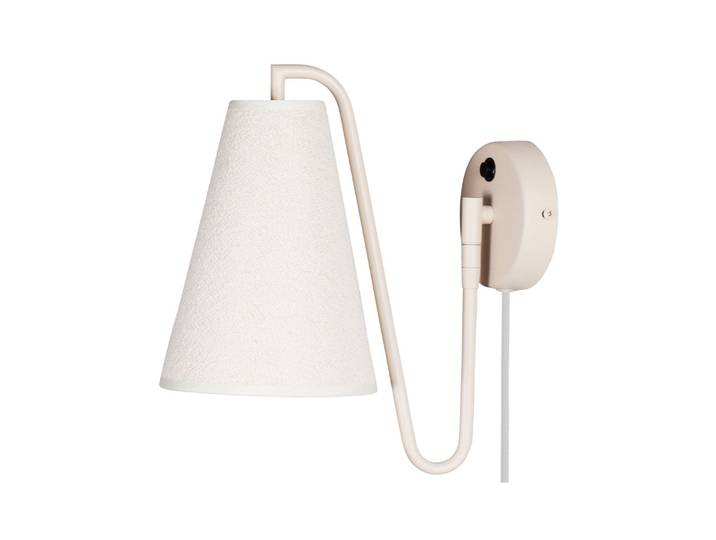 Lou Wandleuchte Bouclé Weiß/Beige - Globen Lighting - Wohnzimmer - Design - Stoff / Textil