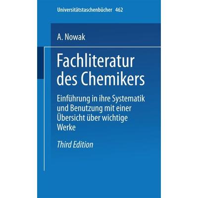 Fachliteratur des Chemikers, Taschenbuch von A. Nowak, Steinkopff, 978-3-7985-0422-6
