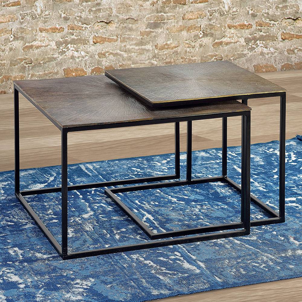 Pharao24.de Beistelltisch Couchtisch in Bronze zweiteilig (zweiteilig)
