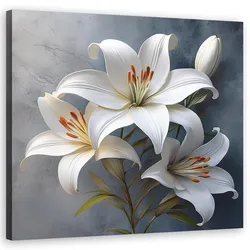 WANDBILD blumen lilien weiß