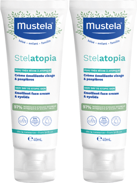 Mustela Stelatopia Creme Rosto Emoliente 2x40ml