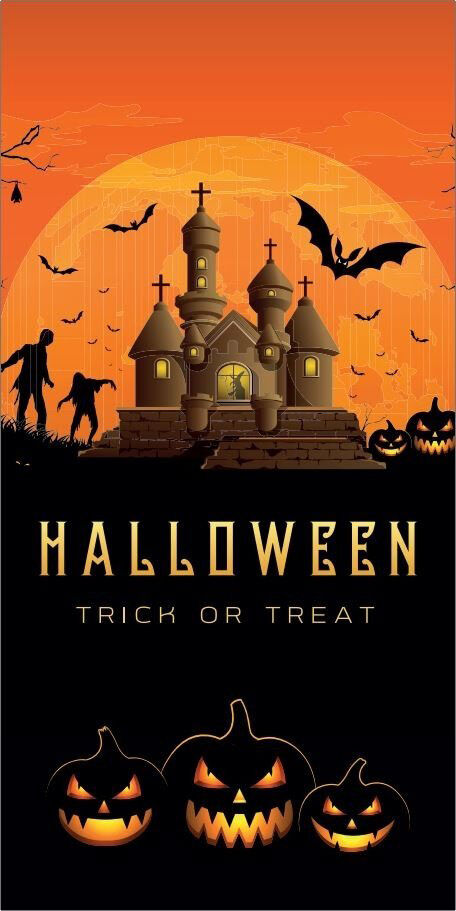 Europalms Halloween Banner, Geisterhaus, 90x180cm