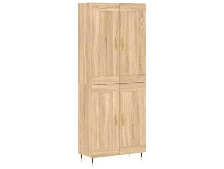 Highboard Sonoma-Eiche Holzwerkstoff 69,5x34x180 cm mit Metallfüßen Stilvolles Möbelstück, vielseitig nutzbar, robuste Verarbeitung, platzsparendes Format, langlebige Materialien